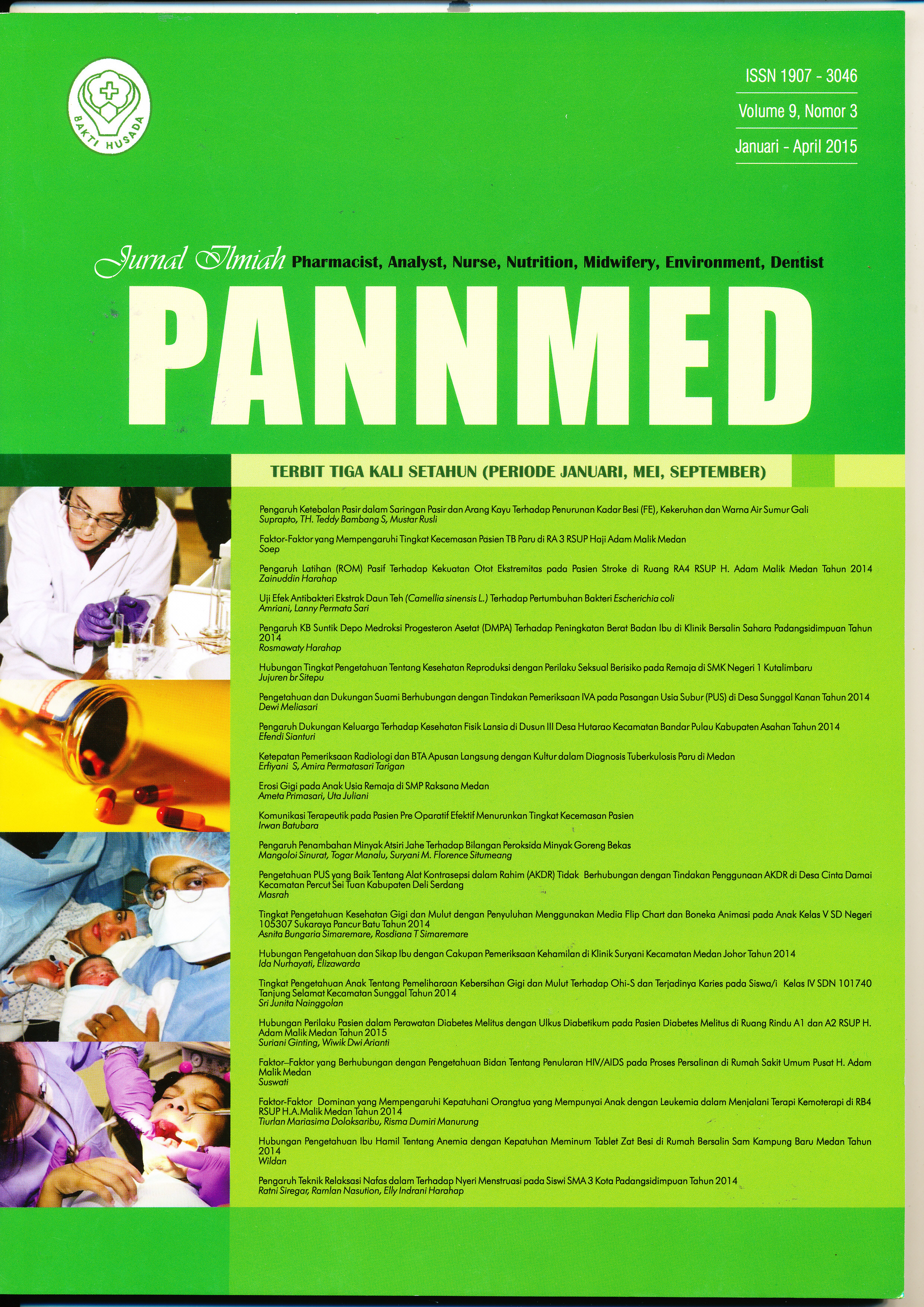 					View Vol. 9 No. 3 (2015): Jurnal Ilmiah PANNMED Periode Januari-April 2015
				
