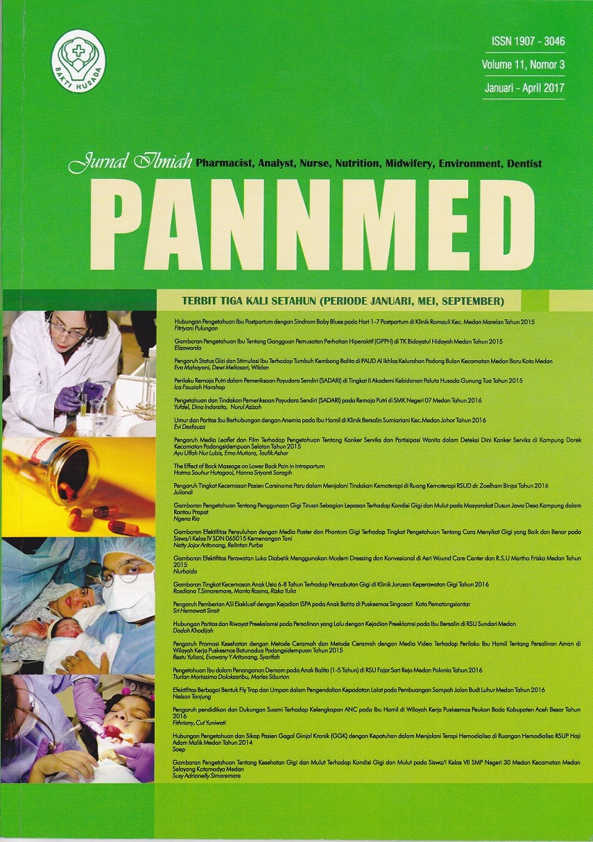 					View Vol. 11 No. 3 (2017): Jurnal Ilmiah PANNMED Periode Januari - April 2017
				