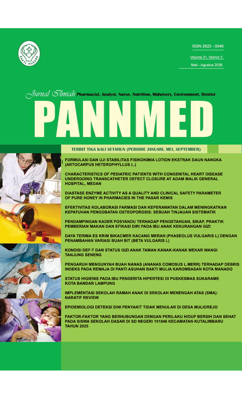 					View Vol. 21 No. 1 (2026): Jurnal Ilmiah PANNMED Periode Januari - April 2026
				
